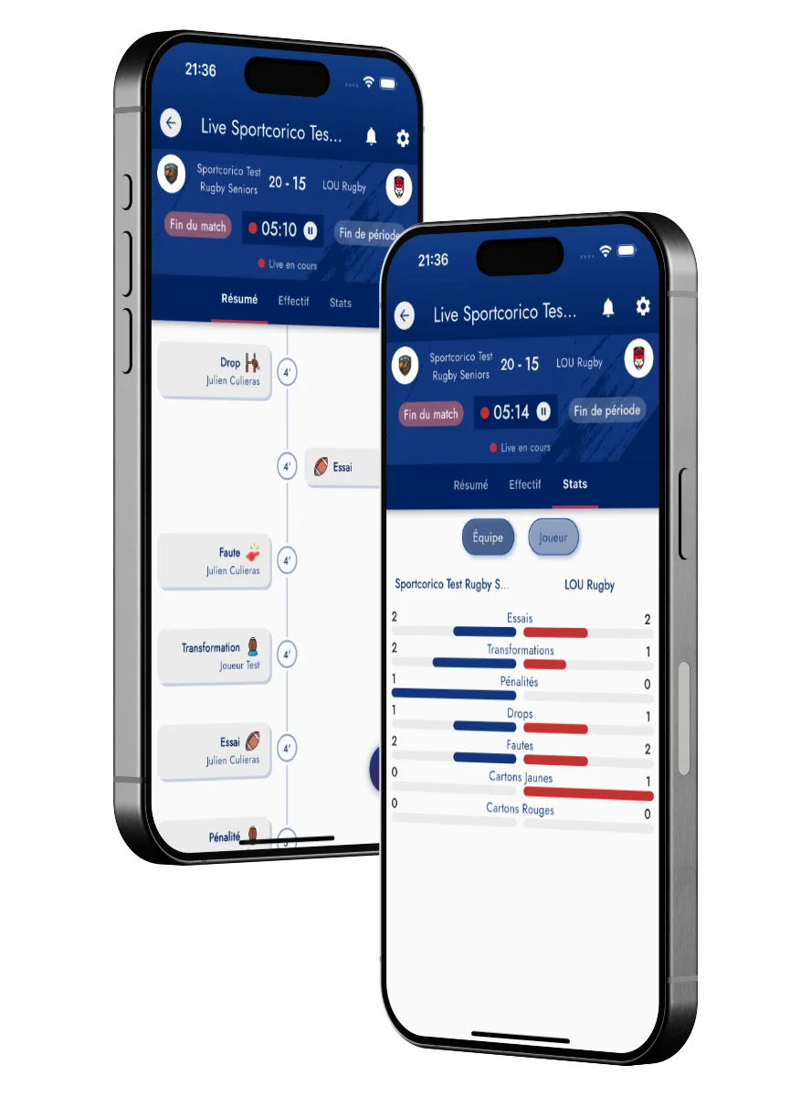Visuel fonctionnalité : Live de match